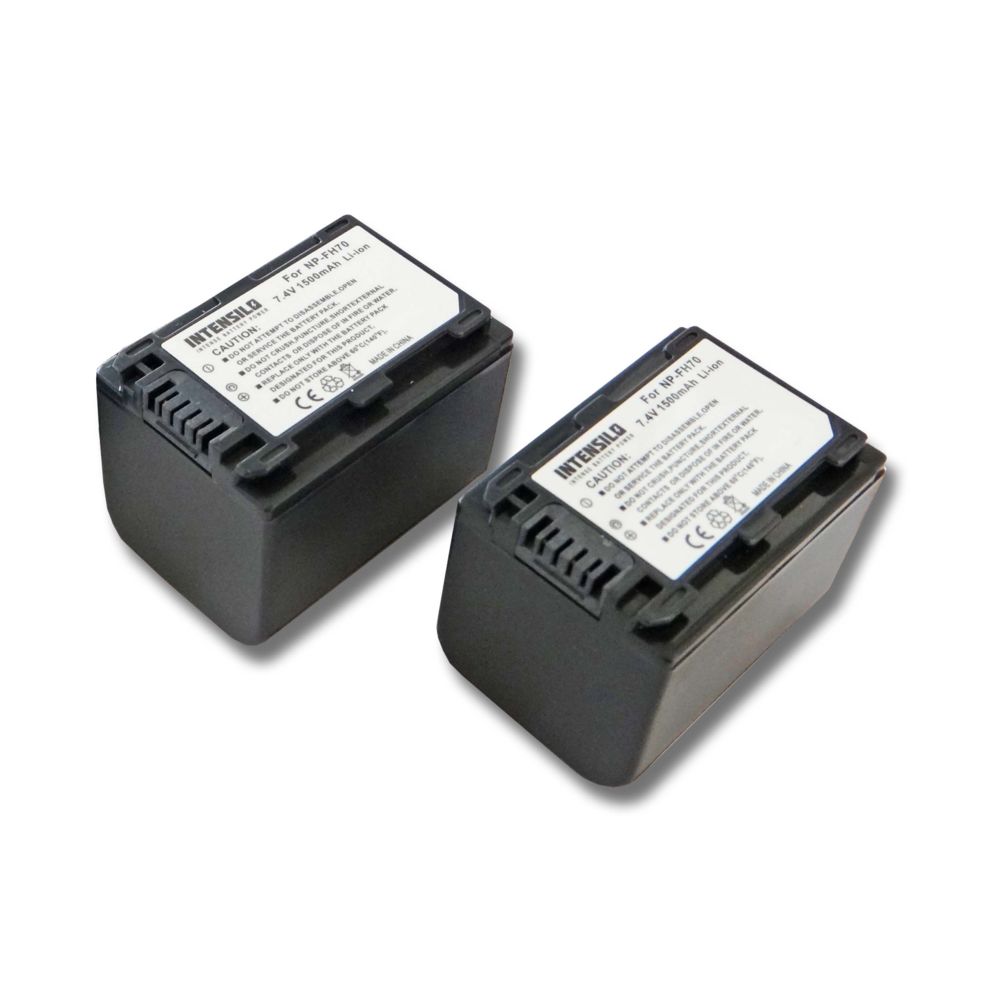 Vhbw - INTENSILO 2x Li-Ion Batterie 1500mAh (7.4V) pour caméscope, caméra vidéo Sony DCR-DVD306(E), DCR-DVD310(E), DCR-DVD406(E) comme NP-FH70, NP-FH40. - Batterie Photo & Video
