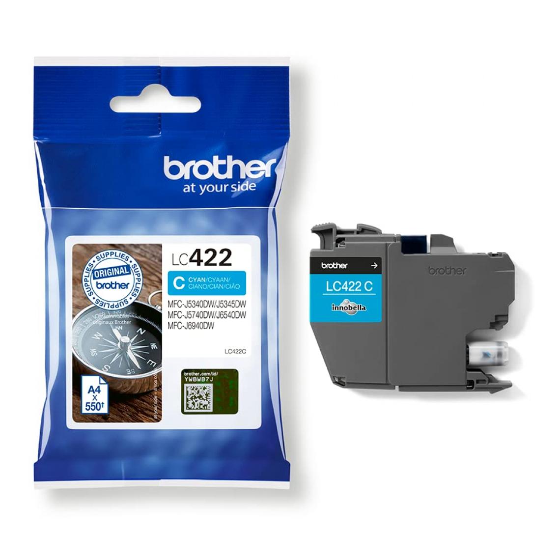 Brother - LC422C Ink For BH19M/B LC422C Ink Cartridge For BH19M/B Compatible with MFC-J5340DW MFC-J5740DW MFC-J6540DW MFC-J6940DW 550 pages - Cartouche d'encre