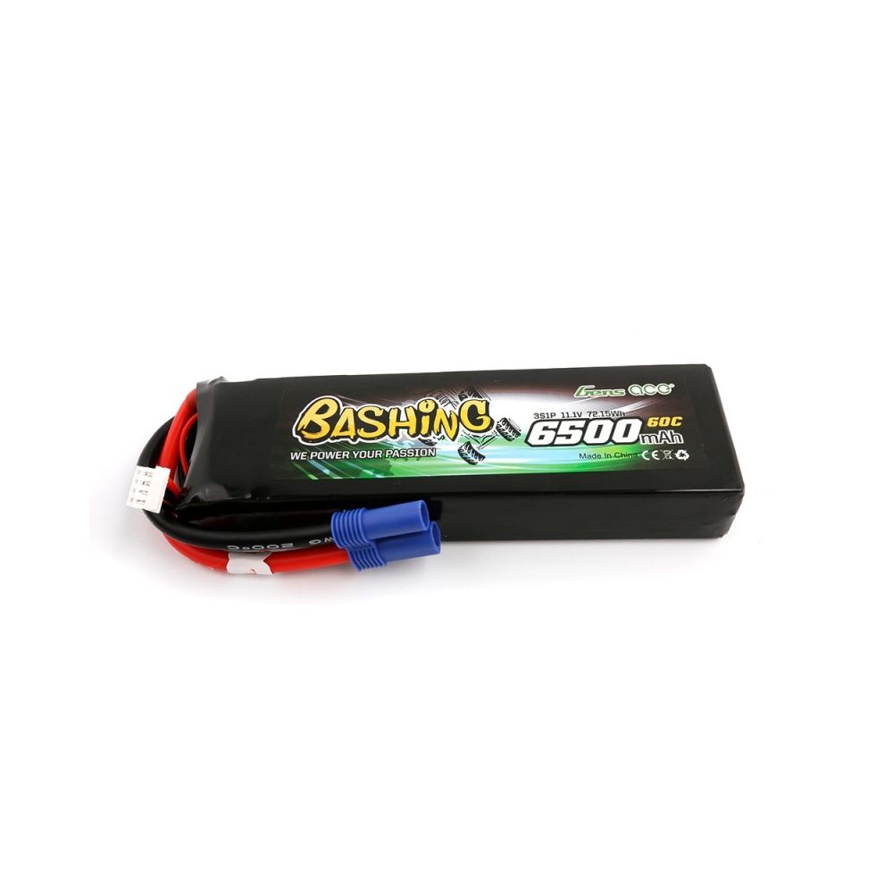 Tattu - Batterie Lipo Gens ace 6500mAh 11.1V 60C 3S1P Bashing Series Prise EC5 - Batteries et chargeurs