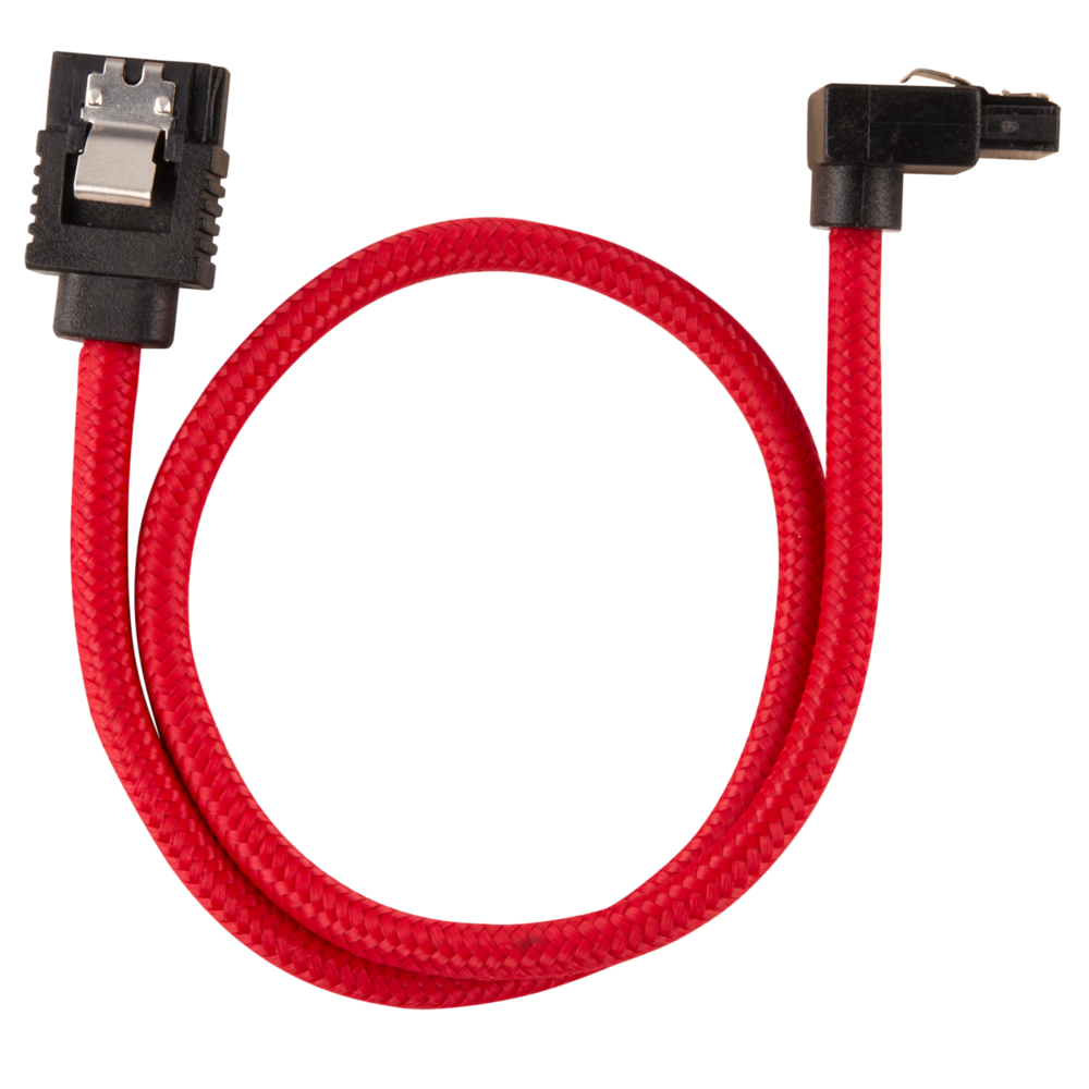 Corsair - SATA gainé coudé - 30 cm - rouge - Câble tuning PC