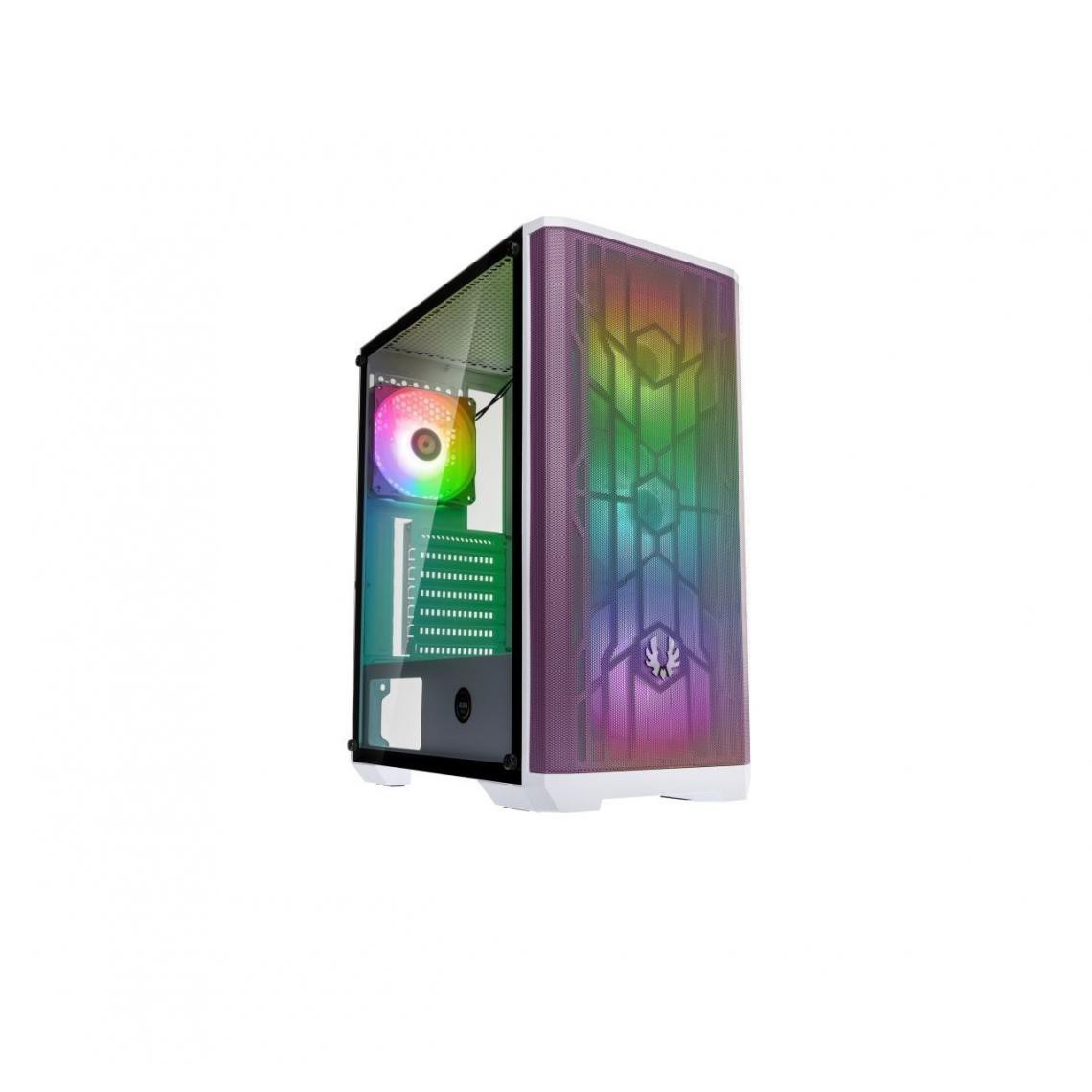Bitfenix - Nova Mesh SE TG White & Purple - Verre trempé - Boitier PC