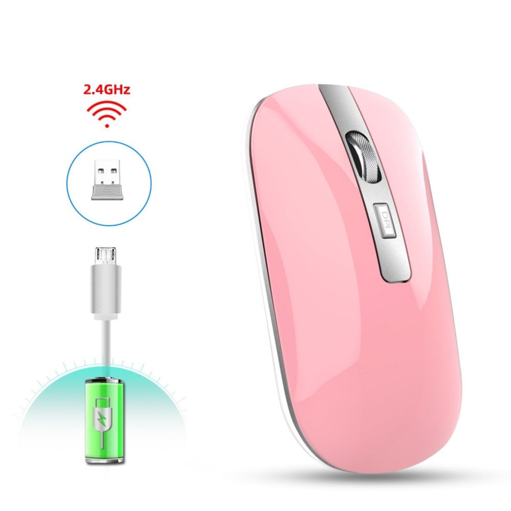 Wewoo - Souris sans fil M30 rechargeable Metal Wheel Mute 2.4G Office Mouse 500 mAh Built-in Battery Pink - Souris