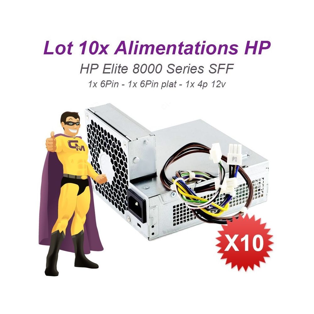 Hp - Lot 10x Alimentations PC HP Elite 8000 8100 8200 SFF 503376-001 503375-001 - Alimentation modulaire