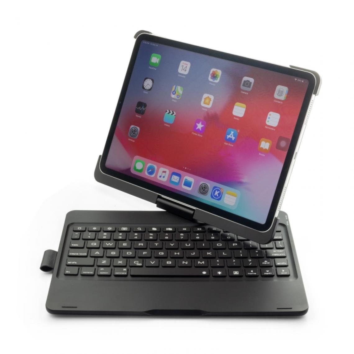 Wewoo - F360B Etui de protection pour clavier sans fil Bluetooth à fond rétroéclairé à 360 degrés avec rétroéclairage en aluminium iPad Pro 11 pouces 2018 Noir - Clavier