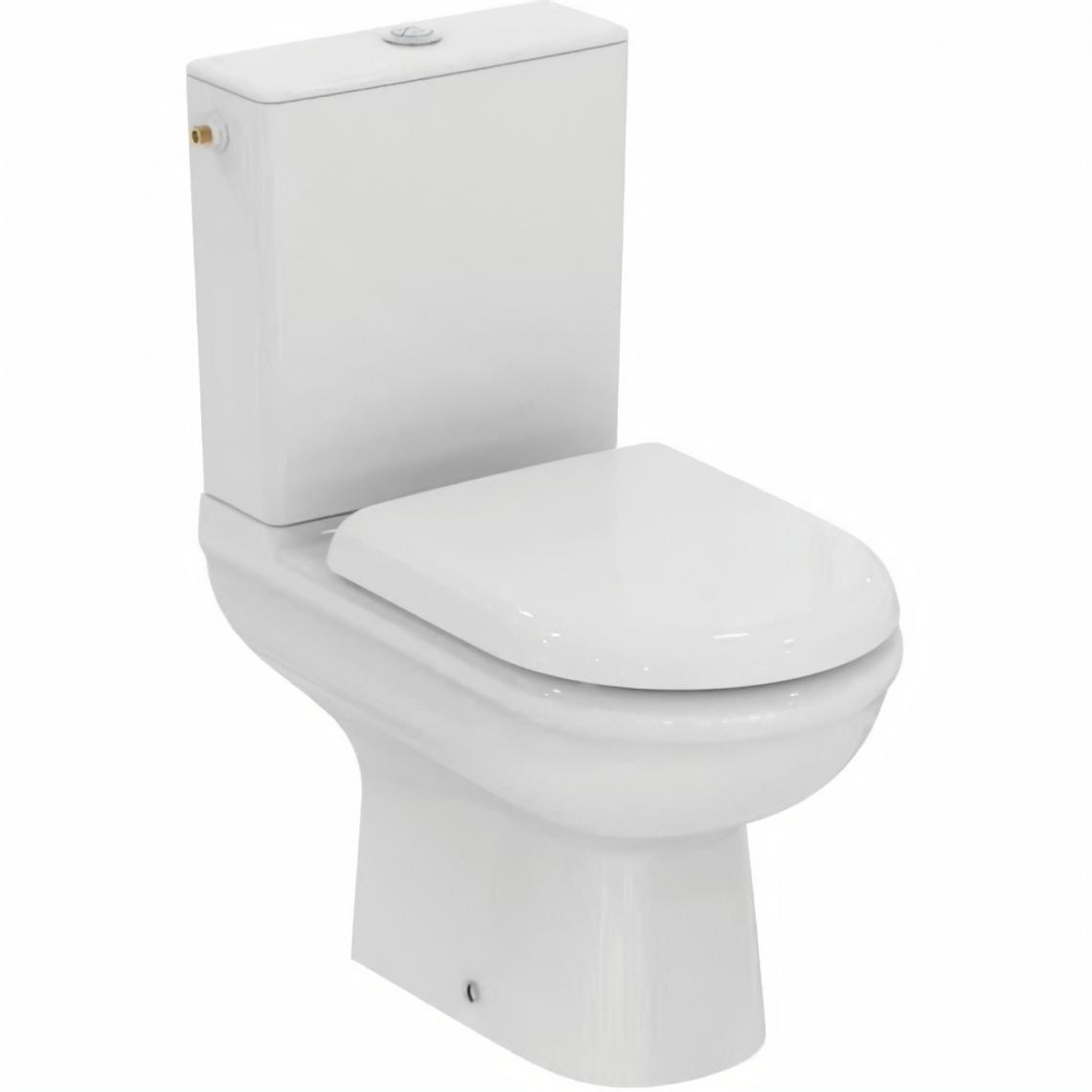Ideal - Pack WC a poser - EXACTO - sans bride - abattant frein de chute - Blanc - Ideal Standard - R006901 - Chasse d'eau