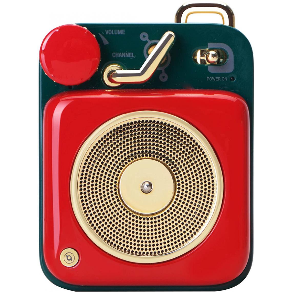 Chrono - Rétro Haut-Parleur Bluetooth- Button Haut-Parleur sans Fil Bluetooth-Portable Rétro Vintage Loudspeaker-Enceinte Portable Bluetooth pour Maison Bureau Cuisine Voyages et l'extérieur,Rouge - Enceintes Hifi