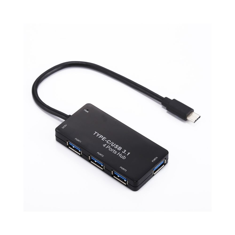 Wewoo - Hub USB 4 x USB 3.0 ports vers adaptateur USB-C / Type-C HUB, longueur totale: environ 28cm - Hub