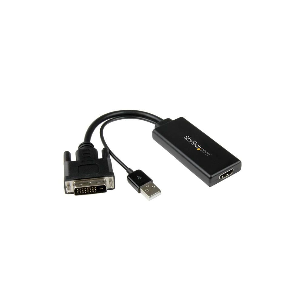 Startech - StarTech.com Adaptateur vidéo DVI vers HDMI avec alimentation et audio USB - M/F - 1080p - Convertisseur Audio et Vidéo