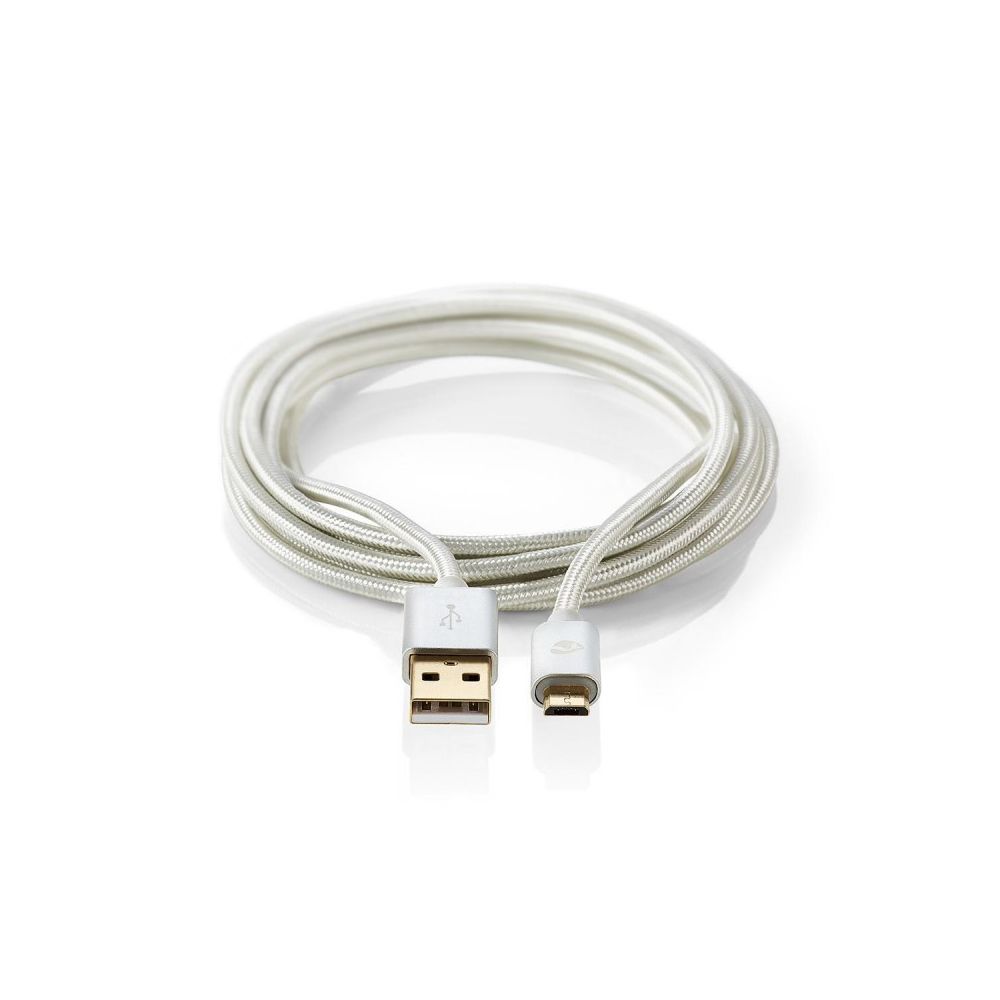 Nedis - Câble de Synchronisation et de Charge USB 2.0 2,0 m Plaqué Or Câble USB-A Mâle vers Micro USB-B Mâle Pour Connecter Smartp - Câble Lightning