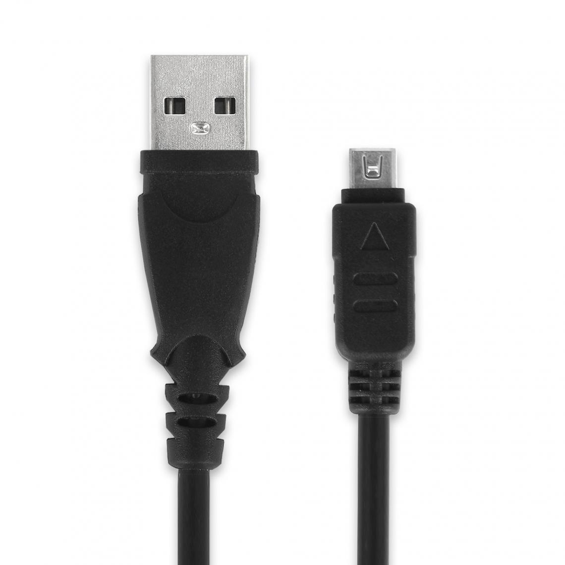 SUBTEL - subtel Câble USB 12 Pin USB 2.0 Transfert données 1.5m Compatible avec Appareil Photo Olympus Om-D E-M1 E-M10 Mark II Cable PVC Noir - Câble antenne