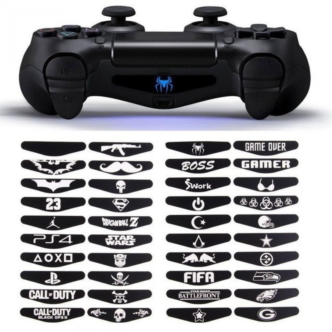 Shot - Stickers x40 pour Manette PlayStation 4 PS4 LED Bar Lumineuse Skin Autocollants Reutilisable - Joystick