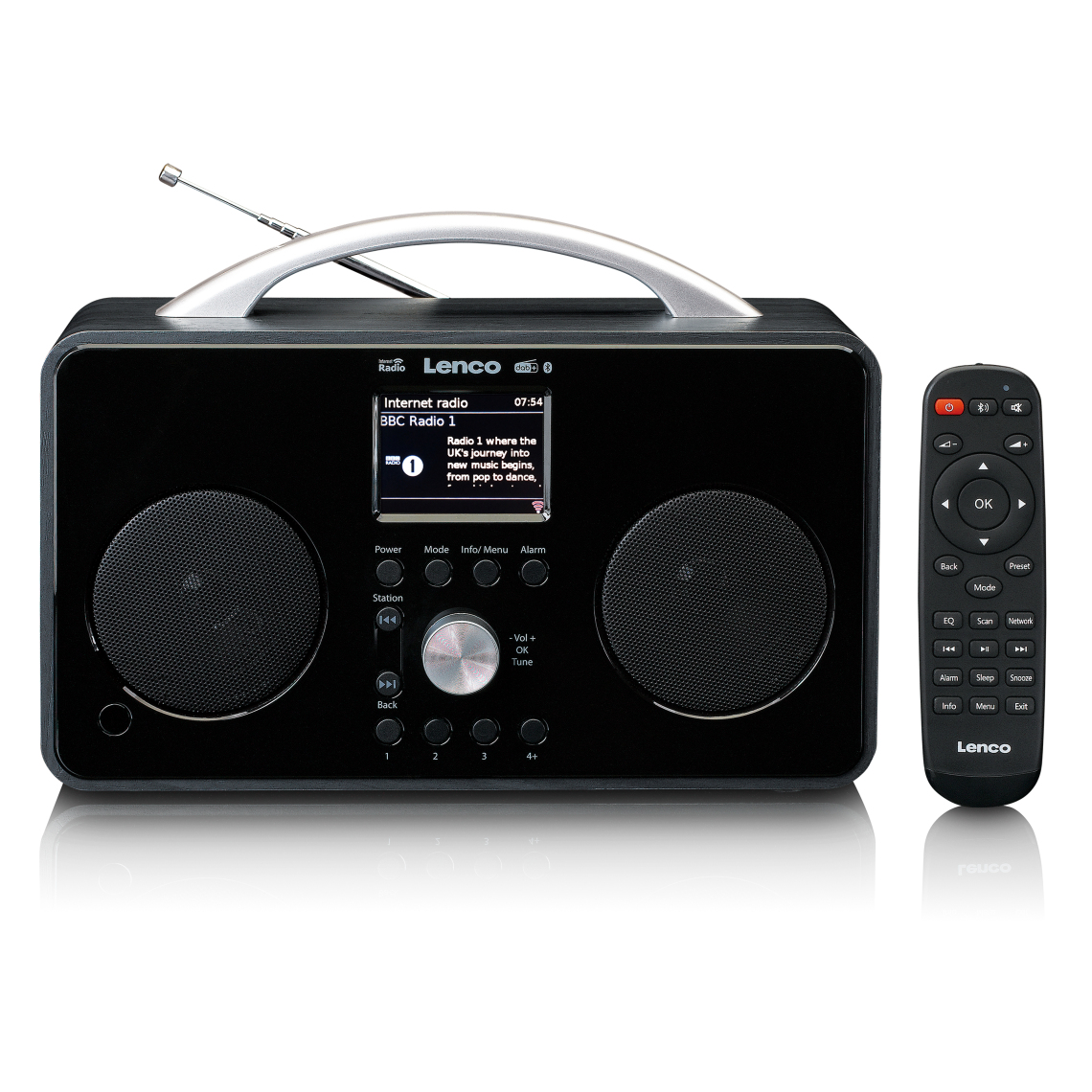 Lenco - Radio portable FM / Internet / DAB+ avec Bluetooth PIR-645BK Noir-Argent - Radio