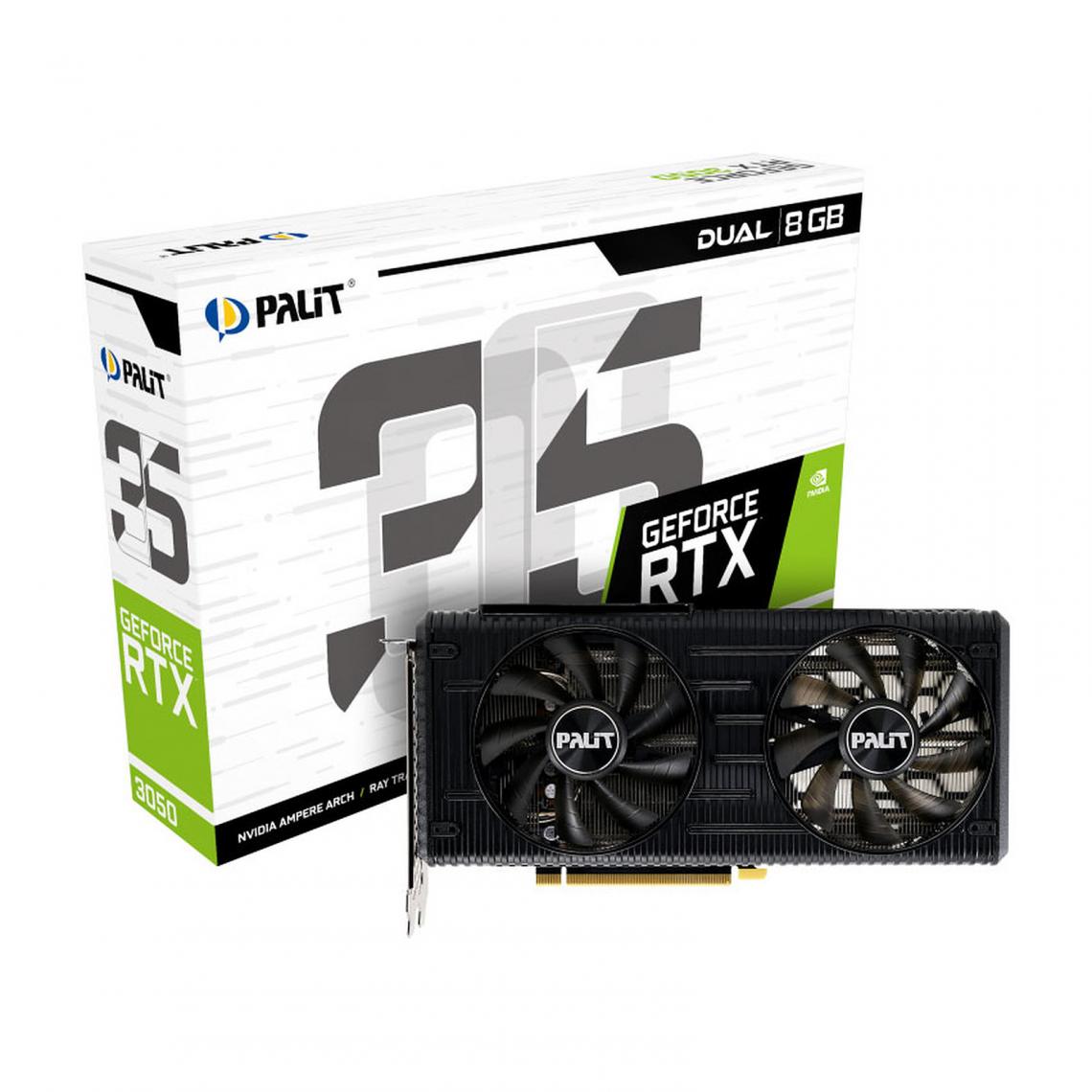 Palit - GeForce RTX 3050 Dual (LHR) - Carte Graphique NVIDIA