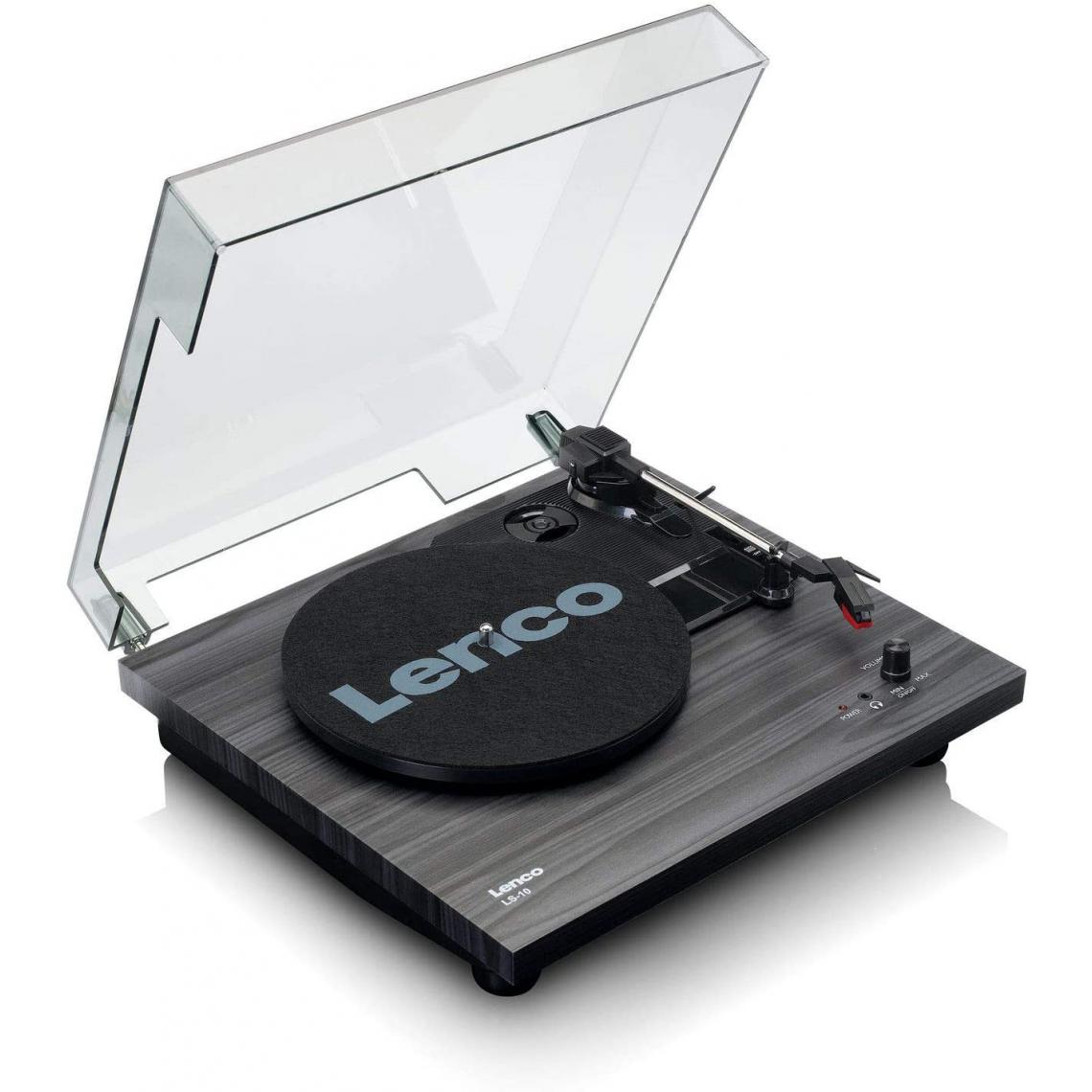 Lenco - Platine Vinyle tourne disque 33,45 tr/min avec Haut-parleurs intégrés noir - Platine