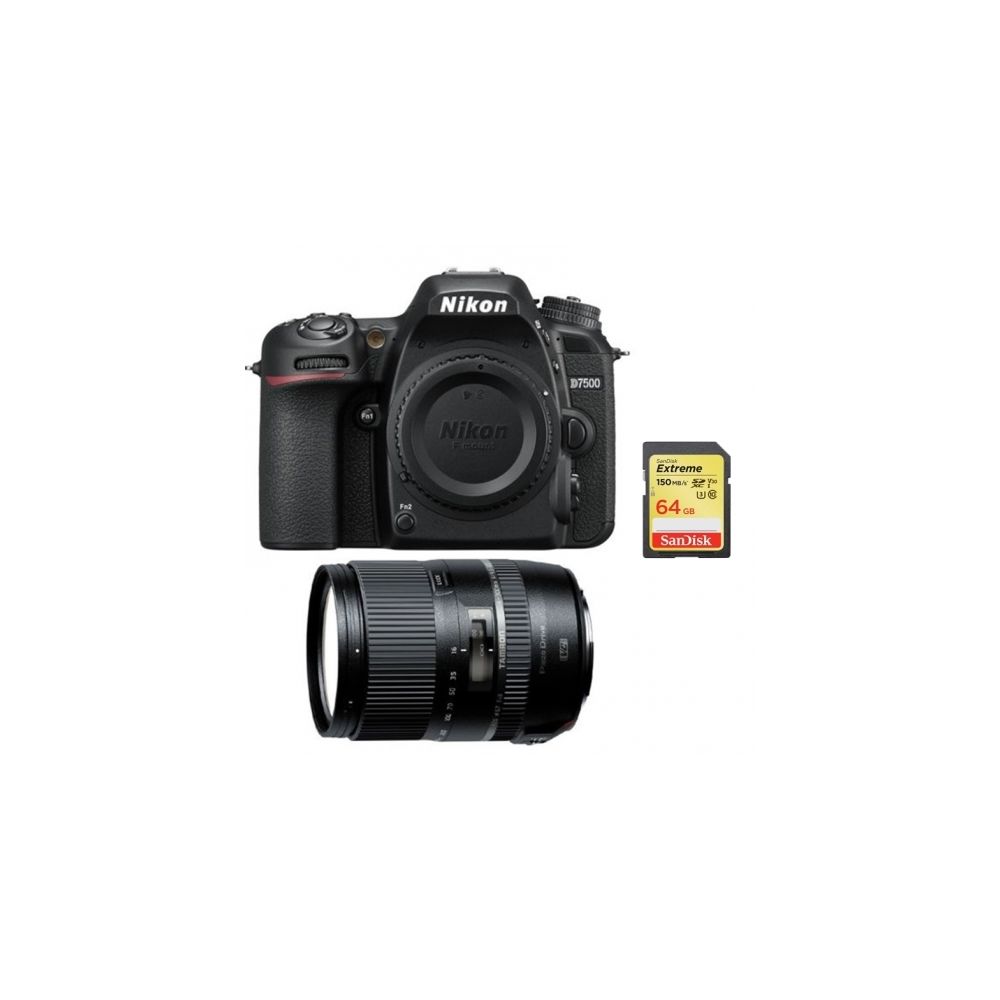 Nikon - NIKON D7500 + TAMRON 16-300mm F3.5-6.3 Di II VC PZD MACRO (B016) + 64GB SD card - Reflex Grand Public