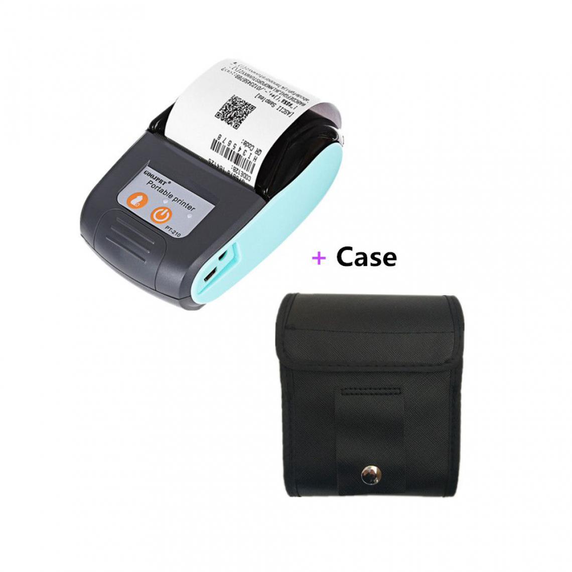 Generic - Mini-imprimante Thermique sans Fil pour Tickets de Caisse de 58 mm avec un Case , Connexion Bluetooth, Compatible avec Téléphone Portable, Système Android 10/4 *0/75 * 4.5 cm  - Bleu  - Imprimantes d'étiquettes