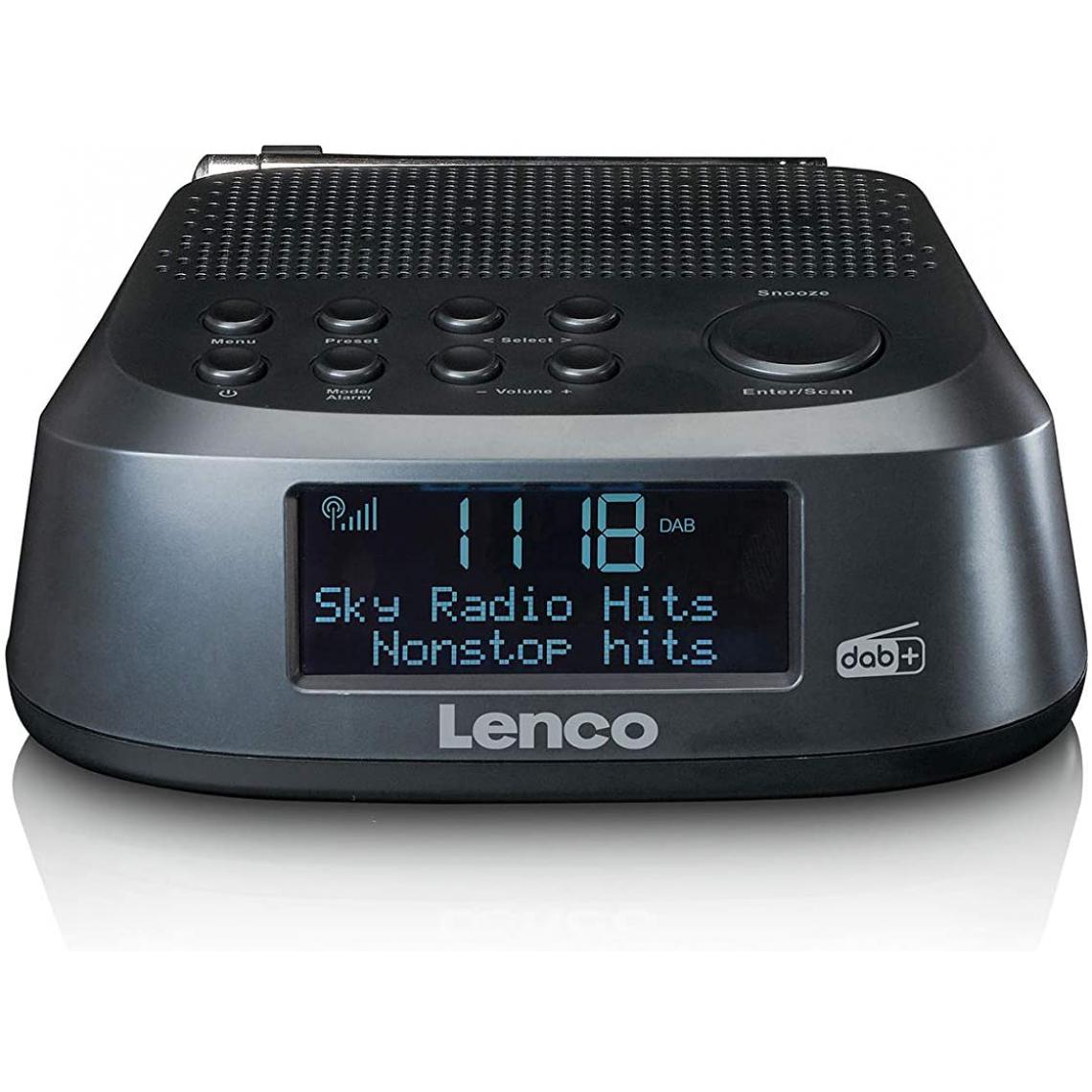 Lenco - radio réveil Dab+ FM avec double alarme noir - Radio