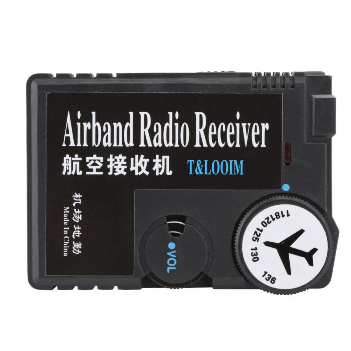 Universal - 118 136MHz haute sensibilité air à terre air à air récepteur aéronautique récepteur radio numérique(Le noir) - Radio