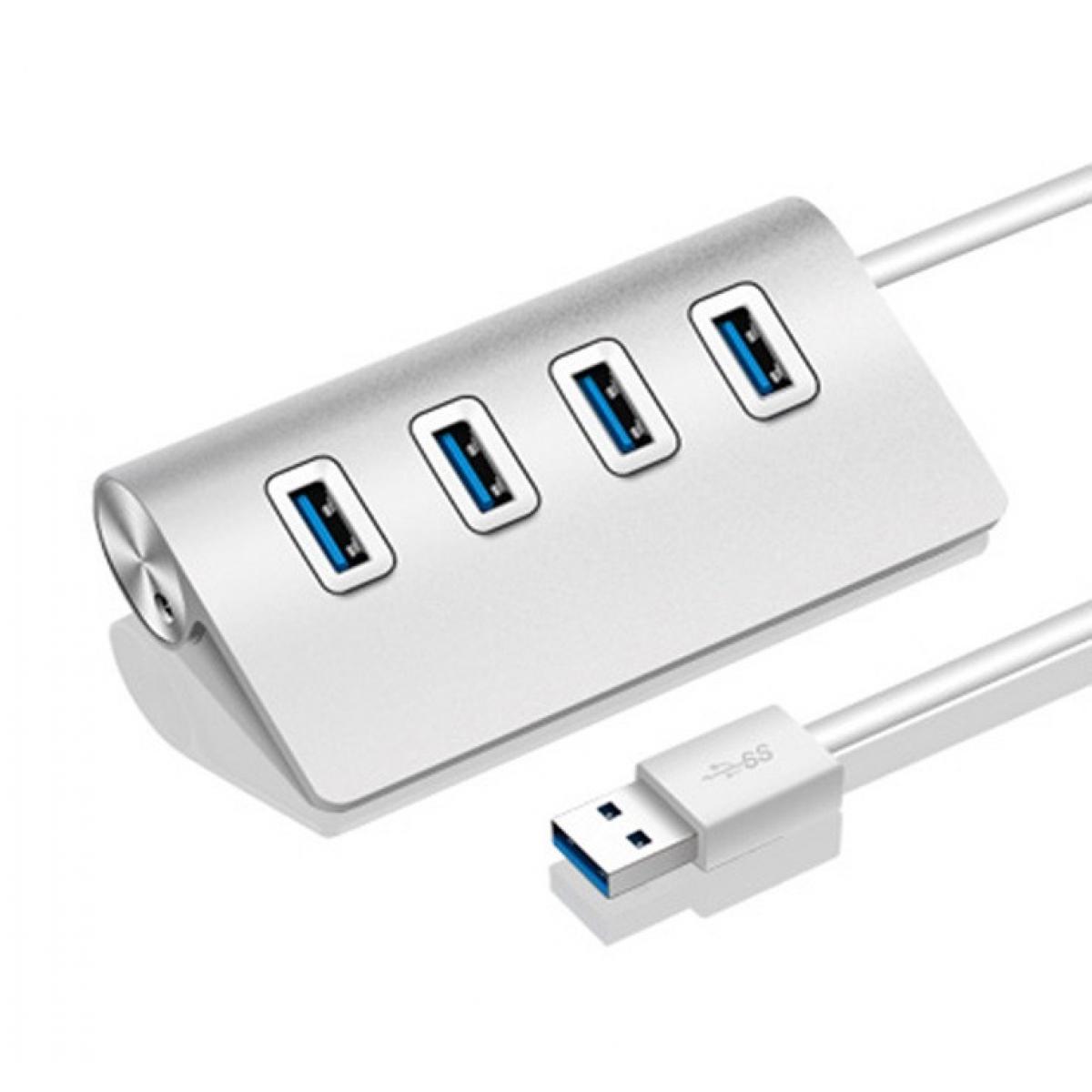 Shot - Hub Metal 4 ports USB 2.0 pour Mac et PC Multi-prises Adaptateur Rallonge (ARGENT) - Hub