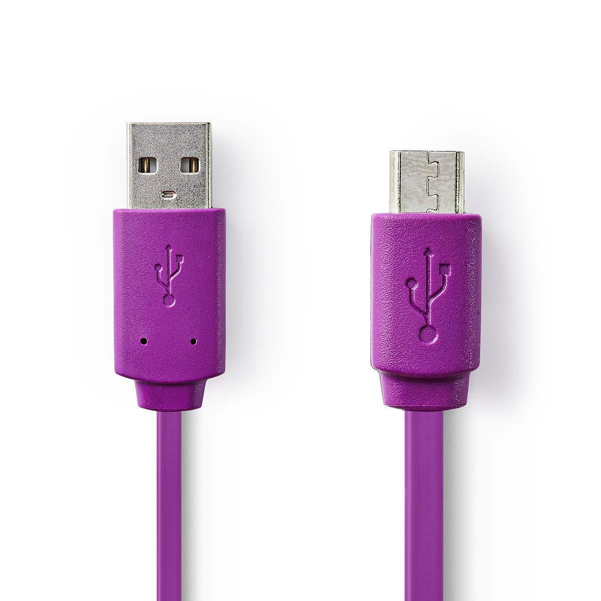 Nedis - Nedis Câble USB 2.0 A Mâle - Micro B Mâle 1,0 m Violet - Câble antenne