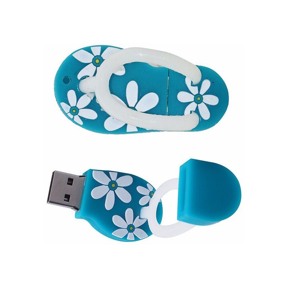 marque generique - 32Go USB 2.0 Clé USB Clef Mémoire Flash Data Stockage Savatte Sandale Bleu - Clés USB