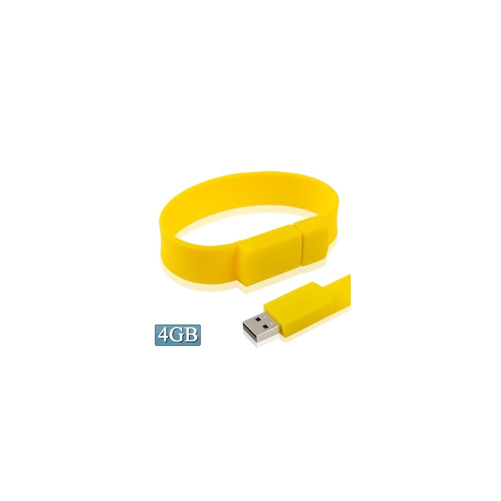 Wewoo - Clé USB jaune Disque Flash USB 2.0 Bracelets Silicon 4 Go - Clés USB
