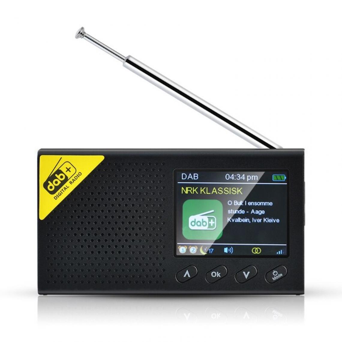 Universal - 1 Configuration radio numérique Bluetooth portable DAB/DAB + et récepteur FM Radio domestique légère rechargeable | Radio(Le noir) - Radio