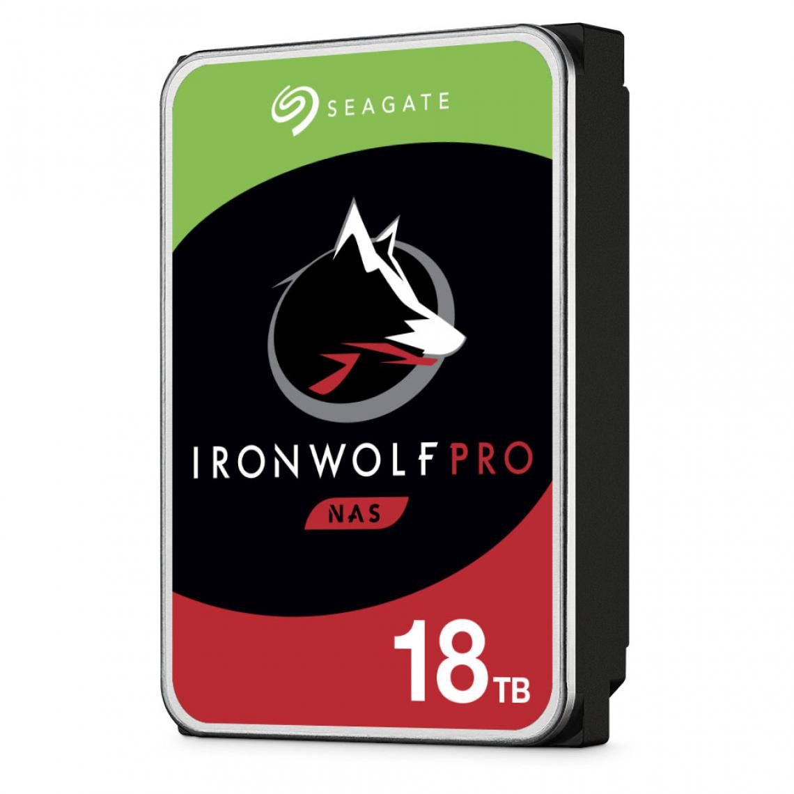 Seagate - Ironwolf PRO NAS HDD 18To SATA Ironwolf PRO Enterprise NAS HDD 18To 7200rpm 6Gb/s SATA 256Mo cache 3.5p 24x7 for NAS and RAID Rackmount systems BLK - Disque Dur interne