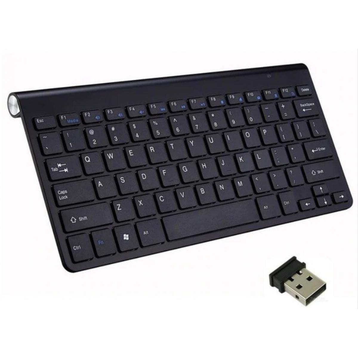 Shot - Clavier Sans Fil Metal pour PC ASUS VivoBook USB QWERTY Piles (NOIR) - Clavier