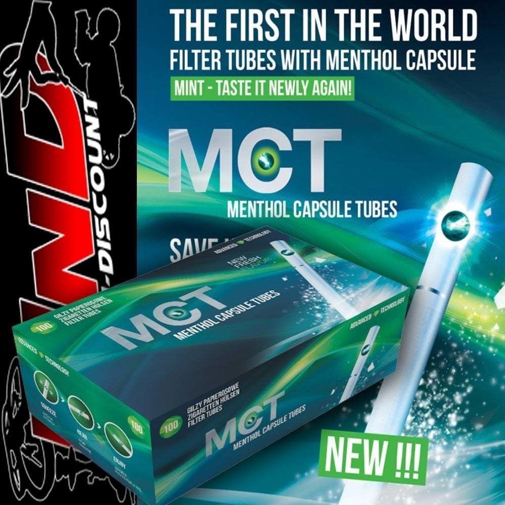 marque generique - Boîte de 100 Tubes à cigarette MCT Menthol avec Capsule de Menthe - Cendriers