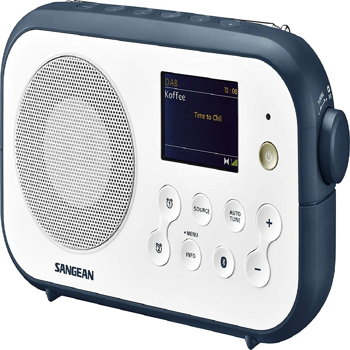 Sangean - radio portable bluetooth bleu blanc - Radio