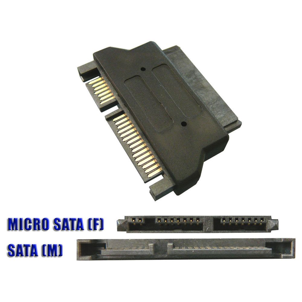 Kalea-Informatique - Changeur SATA : MicroSATA Femelle vers SATA Mâle (22 points) Transforme un disque MicroSATA en disque SATA Transforme un disque MicroSATA en disque SATA - Alimentation modulaire