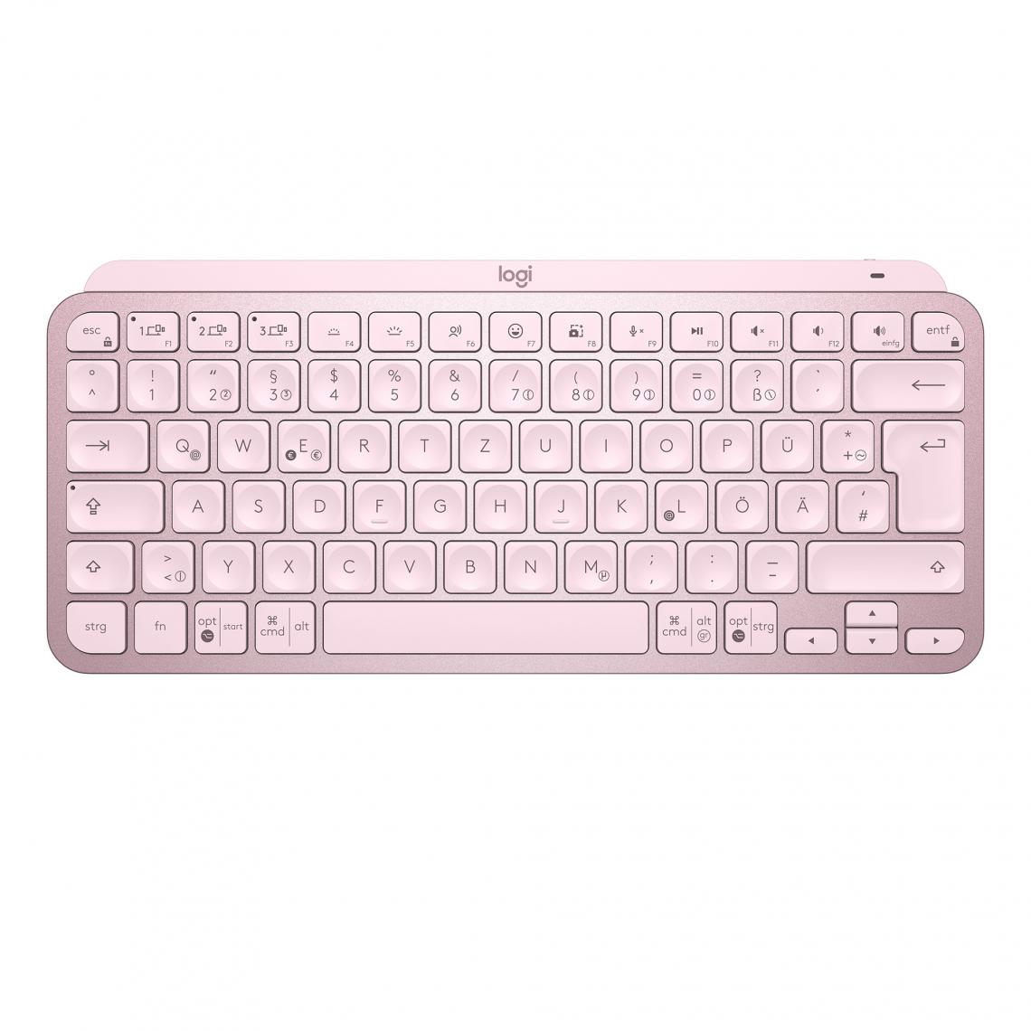 Logitech - Logitech MX Keys Mini Minimalist Wireless Illuminated Keyboard clavier RF sans fil + Bluetooth QWERTY Anglais Rose - Clavier