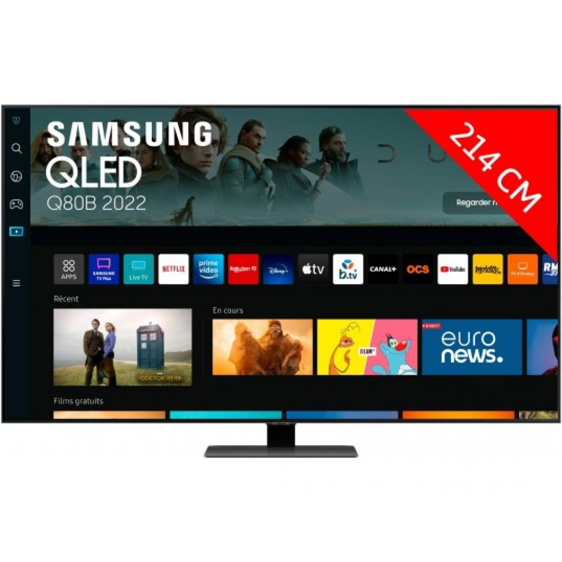 Samsung - TV QLED 4K 214 cm QE85Q80B 2022 - TV 66'' et plus