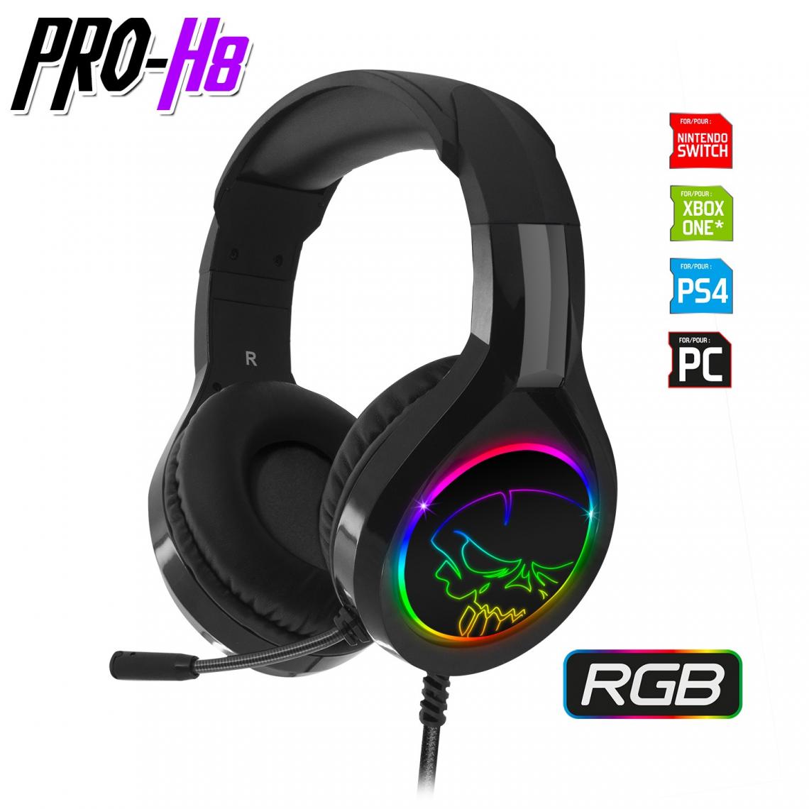 Spirit Of Gamers - Casque audio Spirit of gamer PRO-H8 - LED RGB - Compatible Switch/PS4/XBOX ONE/PC - Micro-Casque