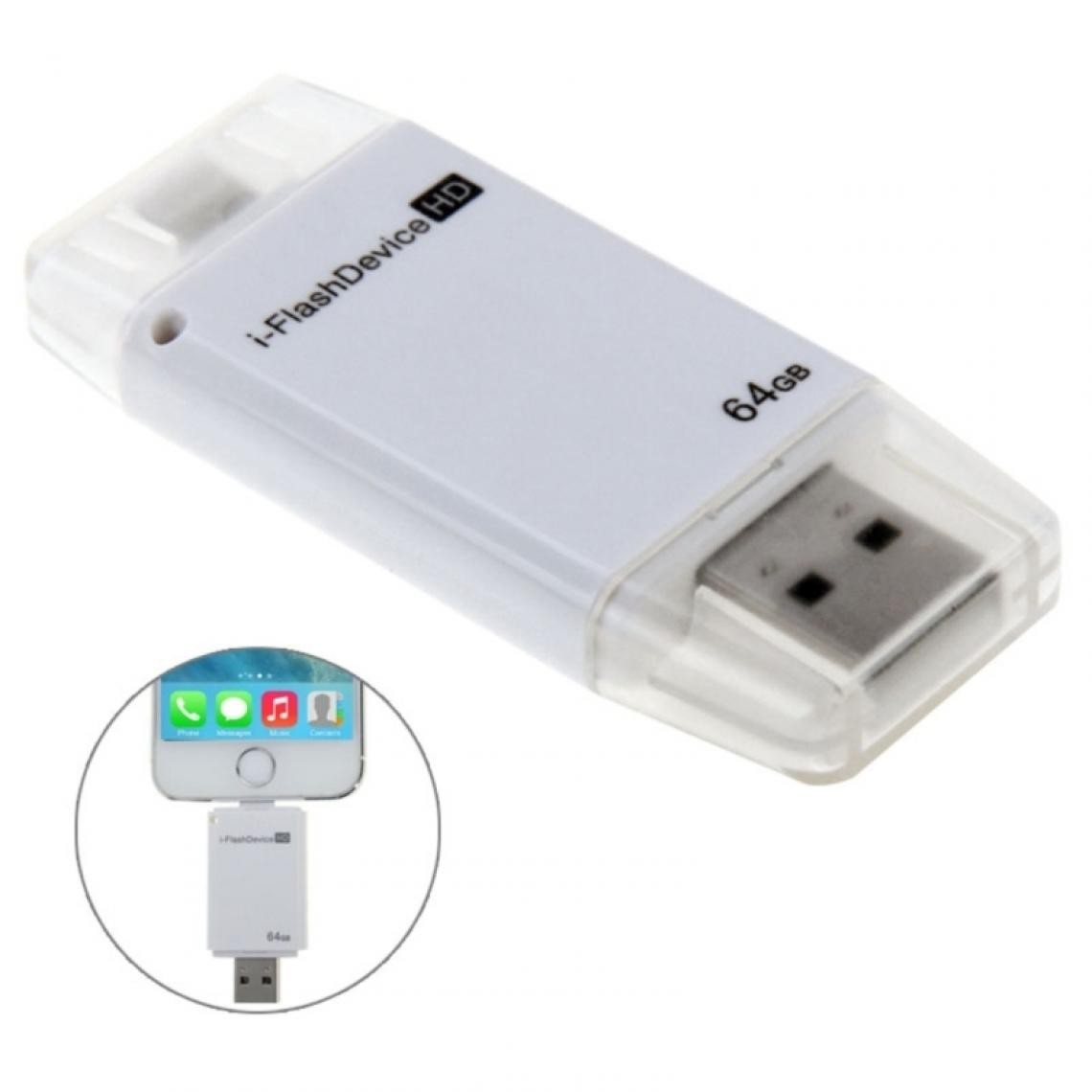 Wewoo - Clé USB blanc pour iPhone / iPad / iPod touch / / touch 64 Go i-Flash pilote HD U disque USB Memory Stick, - Clavier