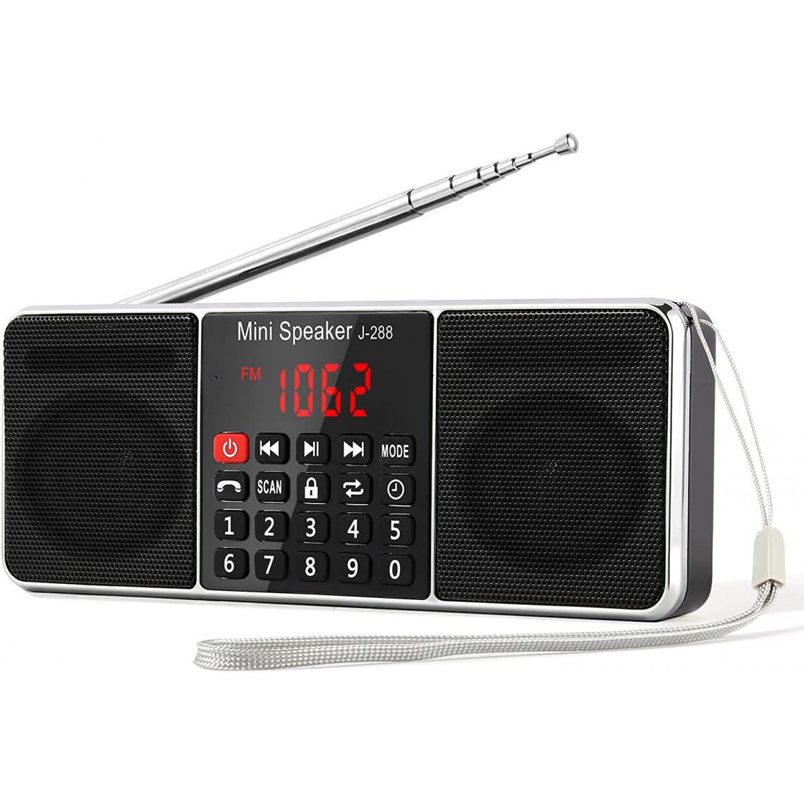 Prunus - radio portable bluetooth FM AM(MW) MP3 TF USB AUX avec Haut-Parleur noir - Radio