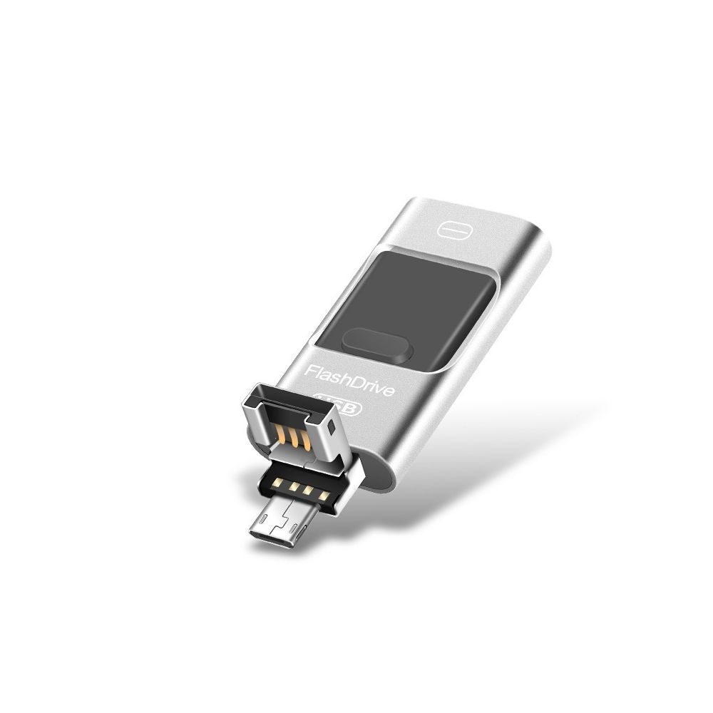 Wewoo - Clé USB iPhone iDisk 64 Go USB 2.0 + 8 broches + Mirco USB Ordinateur Android iPhone USB à double usage pour les métaux argent - Clavier