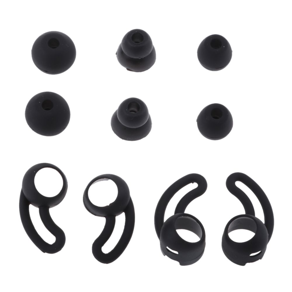 marque generique - 10 pièces silicone s + m + l oreillette bouts intra-auriculaires embouts bluetooth écouteurs noir - Accessoires casque