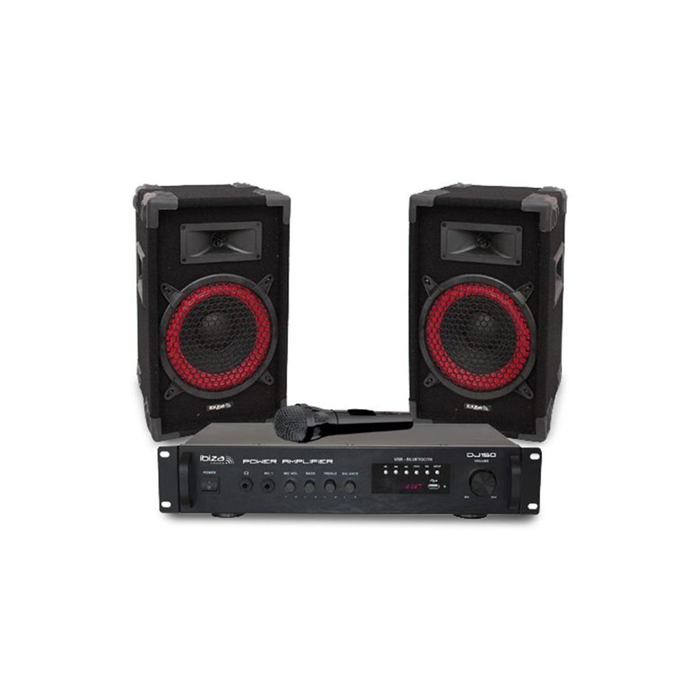Ibiza - ibiza DJ150 Set sono disco Amplficateur + 2 enceintes + micro USB Bluetooth Ibiza - Ampli