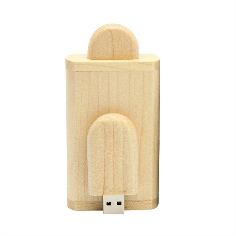 Generic - 256G USB2.0 Flash Drive Nouveauté Mini forme Ellipse en bois Pen Flash Drive U disque - Clés USB