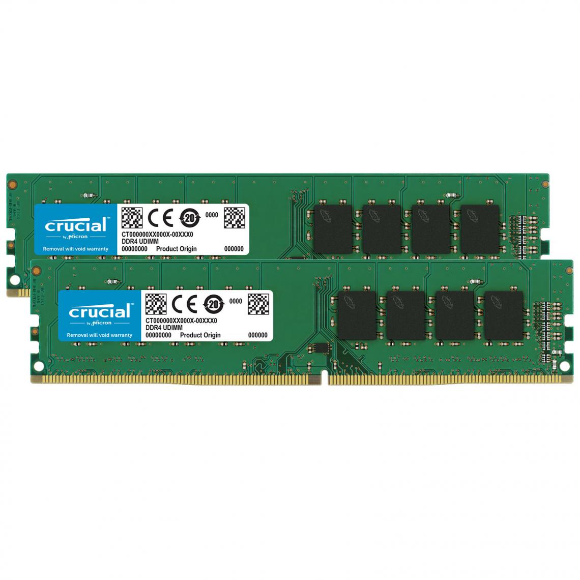 Crucial - DDR4 16 Go (2 x 8 Go) 2666 MHz CL19 - RAM PC Fixe