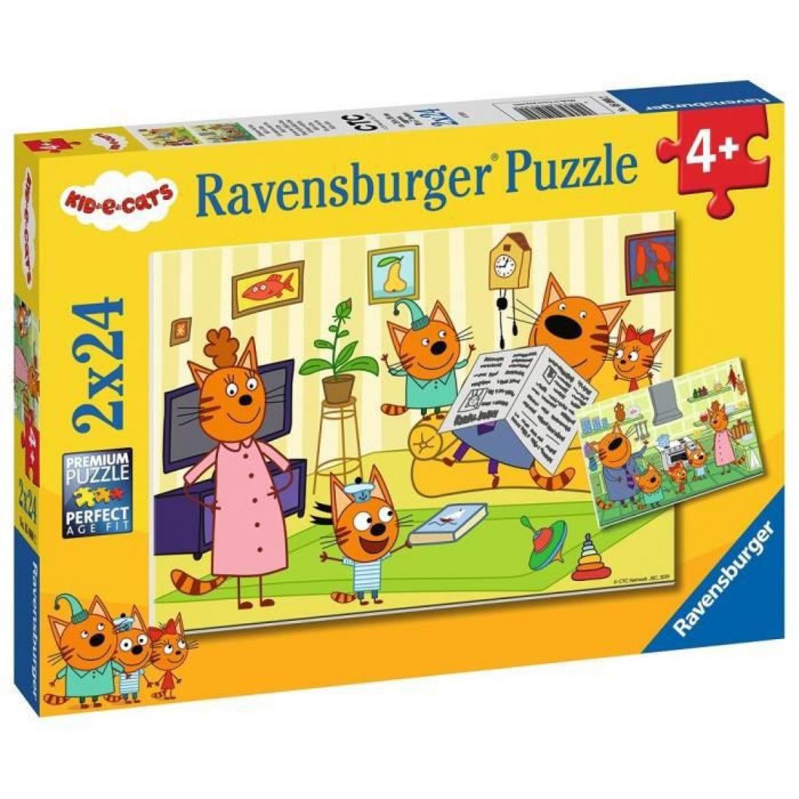 Ravensburger - Puzzles 2x24 p - A la maison avec les Kid-E-Cats - Animaux