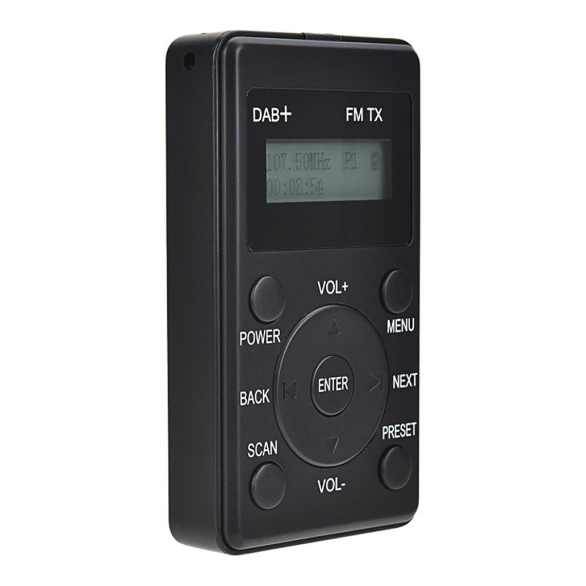 Universal - Mini radio FM récepteur DAB + FM avec casque émetteur DAB FM portable radio numérique rechargeable USB Voyage quotidien | Radio(Le noir) - Radio