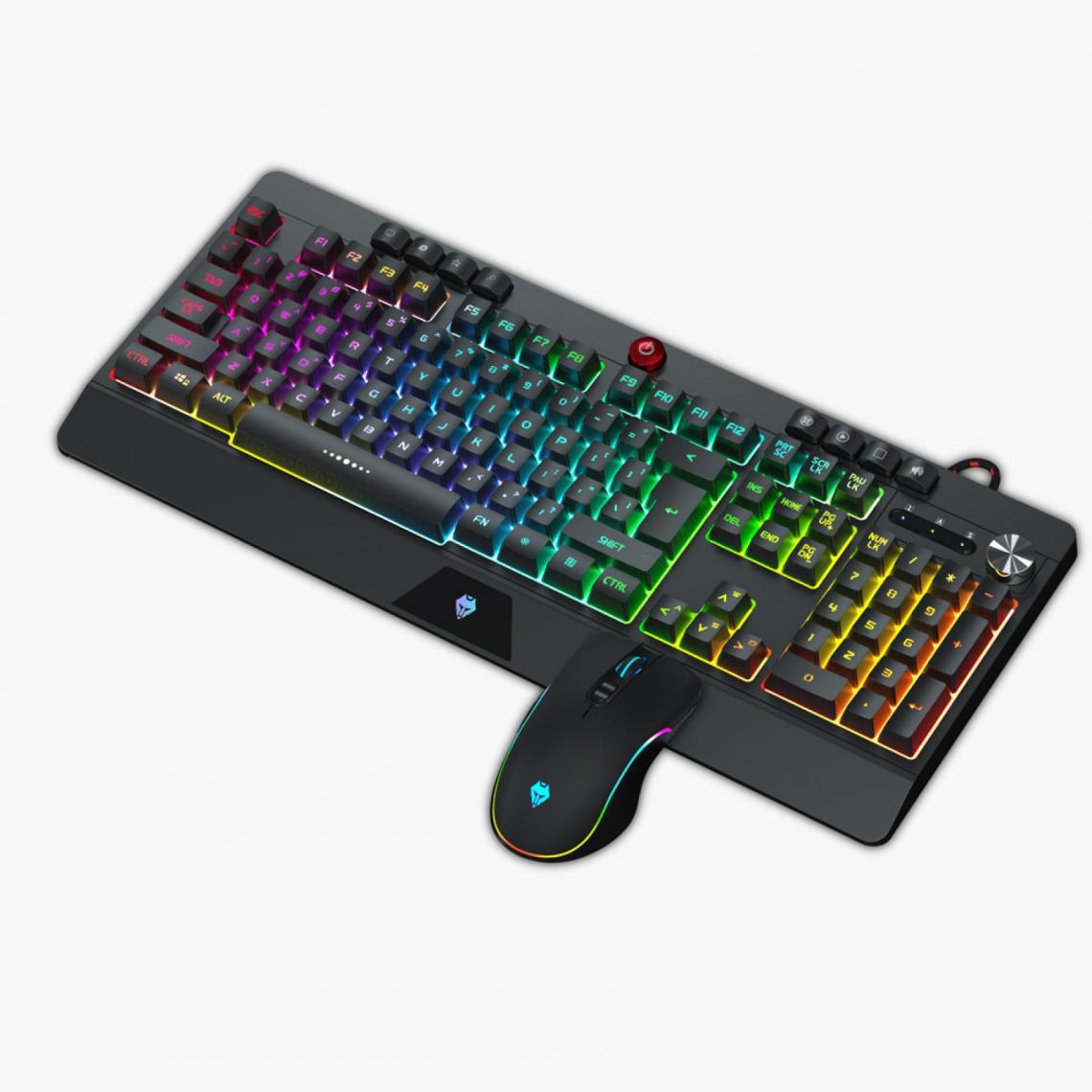 Gengyouyuan - Wolf Way V9000 Mécanique Feel Good RGB Gaming Clavier Clavier Souris Set - Clavier