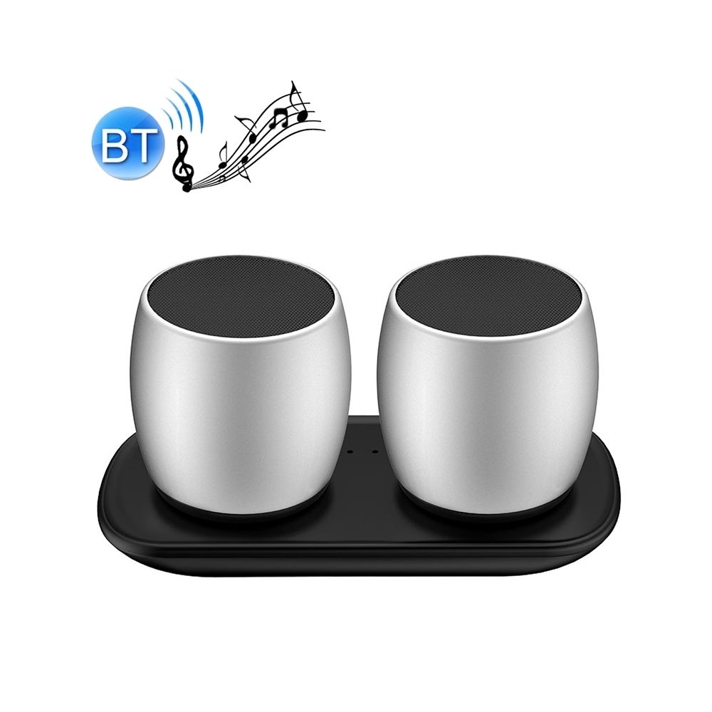 Wewoo - Mini enceinte Bluetooth Haut-parleur stéréo en alliage d'aluminium F1 avec station de chargement, support mains libres (argent) - Enceintes Hifi