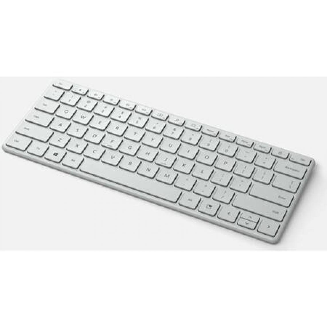 Microsoft - MS BT Compact Keyboard FR Glacier MS Bluetooth Compact Keyboard FR Glacier - Clavier