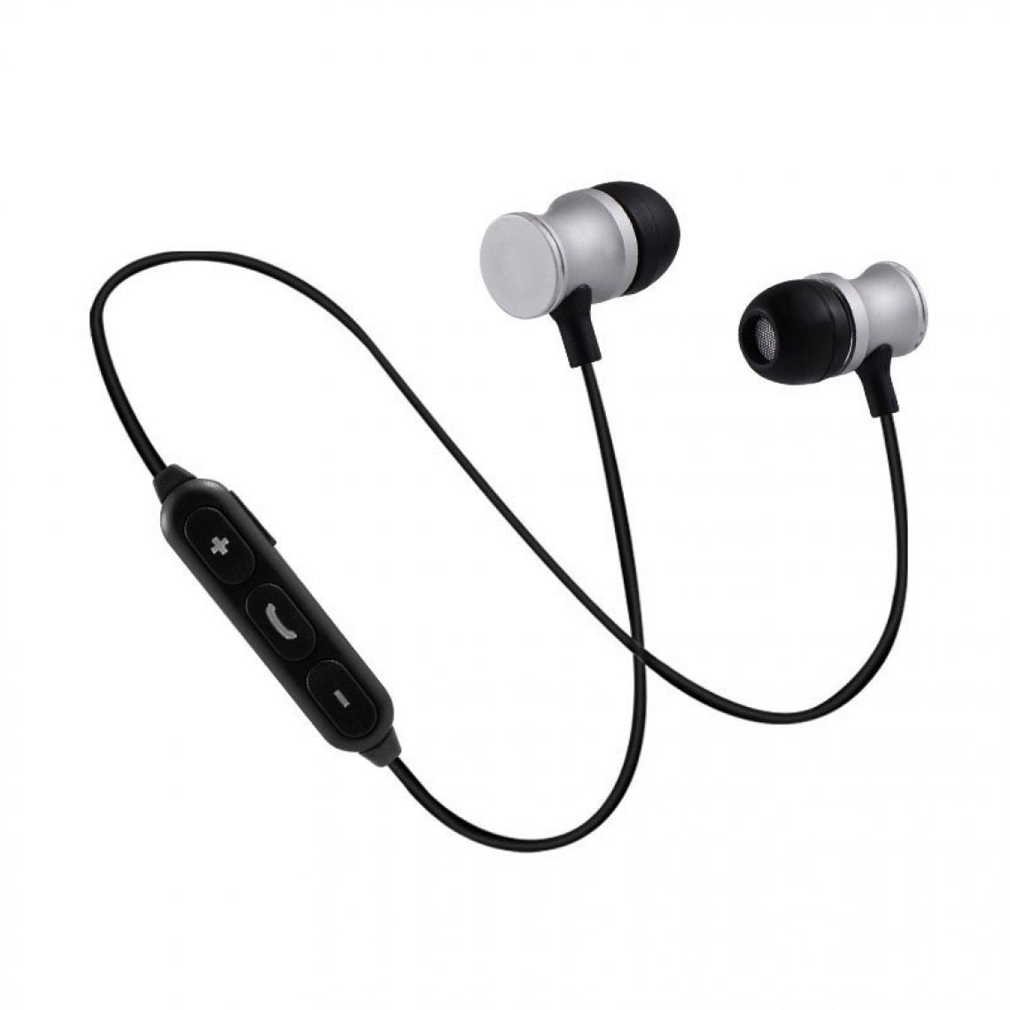 Shot - Ecouteurs Bluetooth Metal pour HUAWEI P30 lite XL Smartphone Sans Fil Telecommande Son Main Libre INTRA-AURICULAIRE (ARGENT) - Ecouteurs intra-auriculaires