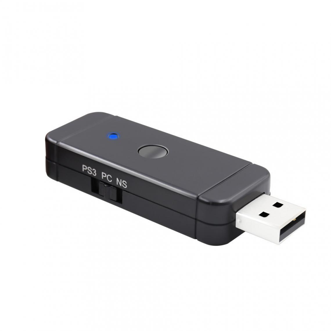 Shot - Adaptateur Manette pour Playstation 3 Sans Fil PS4 PS3 Xbox Joy-Con Nintendo Switch PC Clef USB (NOIR) - Joystick