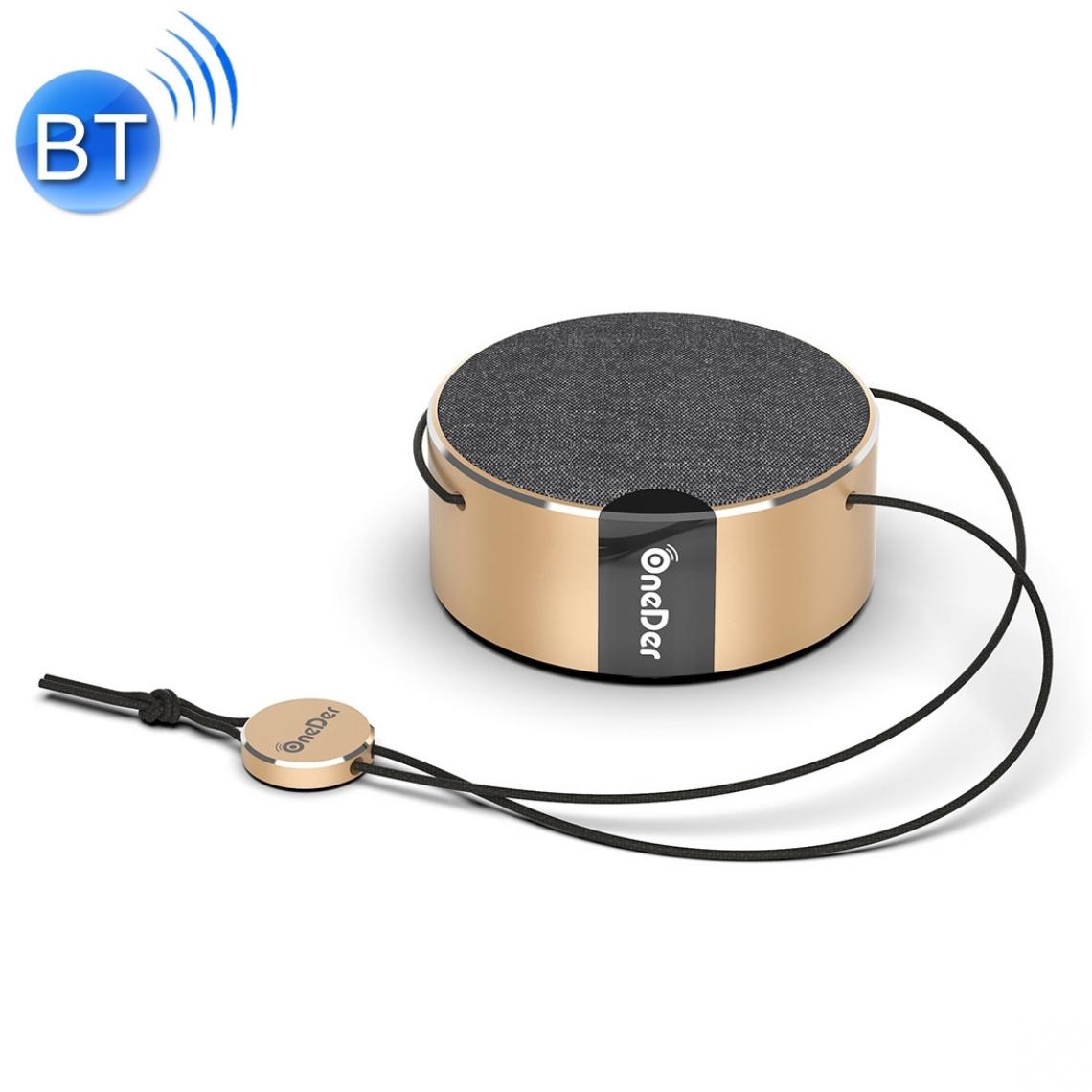 Wewoo - Enceinte Bluetooth Mini haut-parleur sans fil Oneder V12 avec cordonsupport mains libres or - Enceintes Hifi